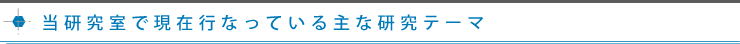 当研究室で現在行なっている主な研究テーマ